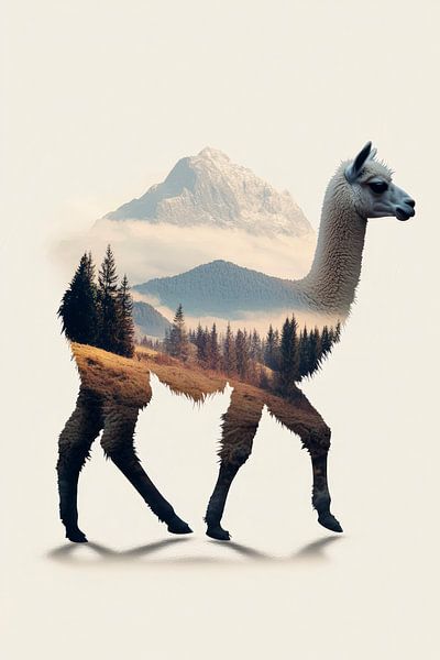 Llama in nature by Poster Art Shop