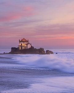 Sonnenuntergang bei der Capela do Senhor da Pedra, Vila Nova de Gaia, Portugal