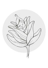 Baby in der Blume von Lisette Verspay