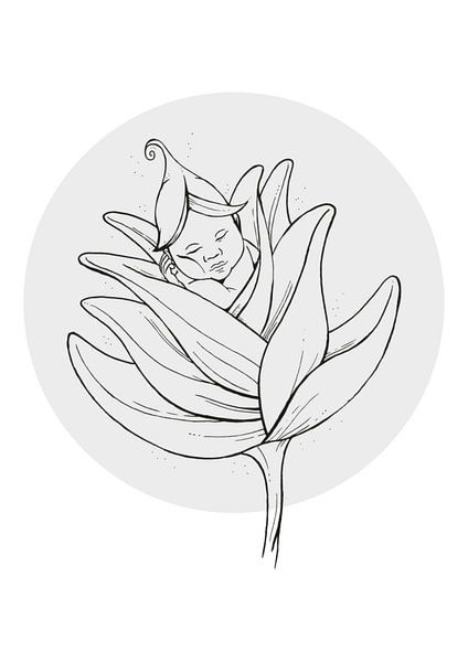 Baby in flower by Lisette Verspay
