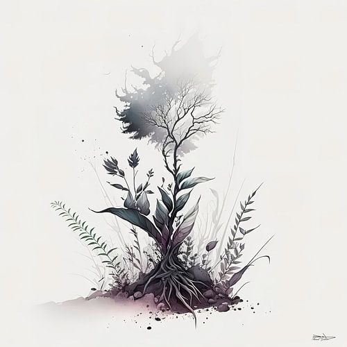 plante dans des couleurs sombres