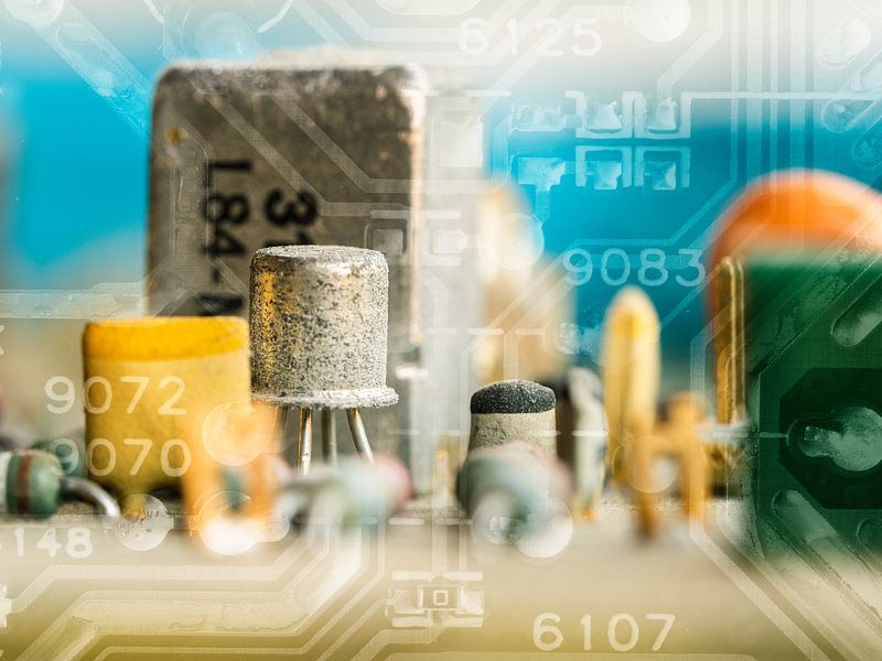 Circuit board series - Transistor and numbers by Mariska Vereijken