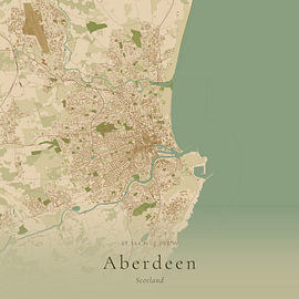 Historische Landkarte von Aberdeen, Vereinigtes Königreich von Ortsdrucke