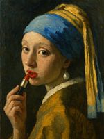 Mädchen mit Perlenstick auf den Lippen