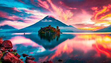 Vulkan Berg mit Sonnenuntergang von Mustafa Kurnaz