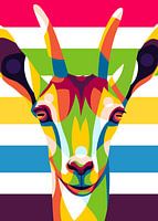 Baby steenbok portret in Pop Art stijl