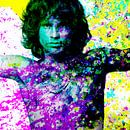 Jim Morrison Modern Abstract Portret in Roze Geel van Art By Dominic thumbnail