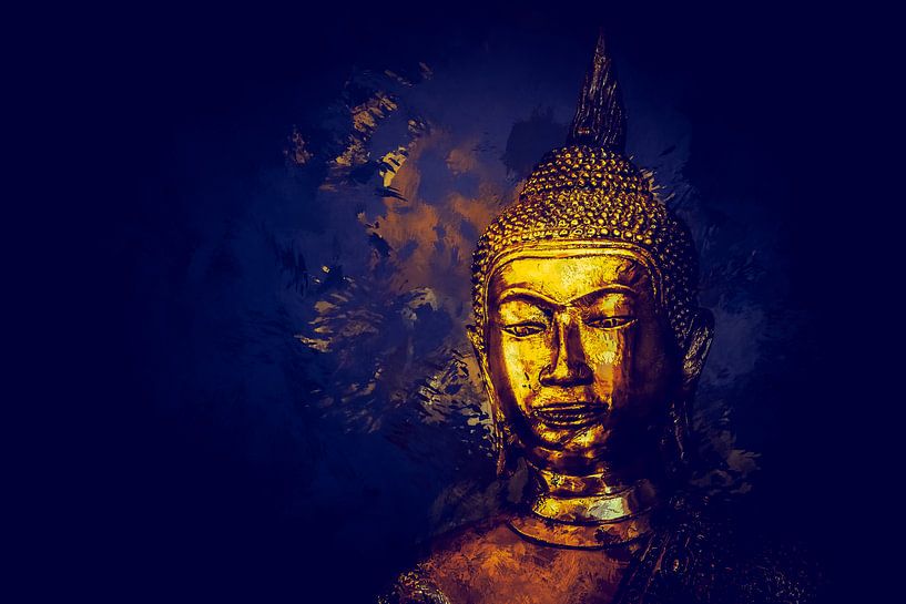 Golden Buddha splatter Painting N.1 von Olis-Art