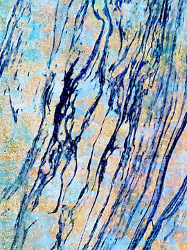 Golden Sea een moderne natuurexpressionist in blauw goud II van FRESH Fine Art