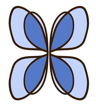 Papillon, dessin au trait abstrait sur Joyce Kuipers