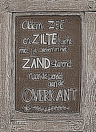 Bord met tekst van Jose Lok