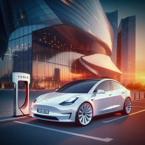 Modèle Y de Tesla sur Digital Art Nederland