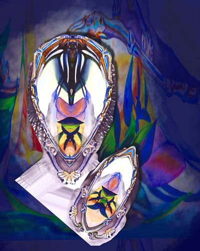 Aliën abstract in blauw