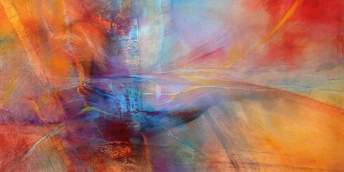 Donkerblauw zweeft over oranje