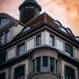 Zonsondergang Zonsopgang Leipzig Straatfotografie Hemel Zon van Bastian Otto