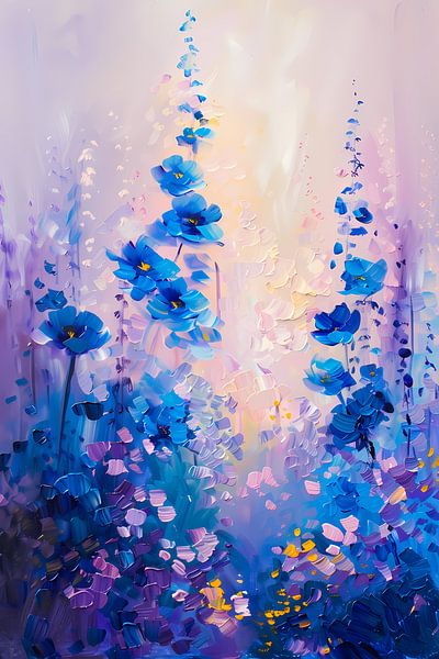 Impressionistic field of flowers in vivid colours by Art & Soul Creations