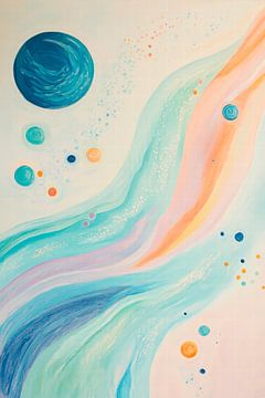 Abstract sterrenstelsel in zachte kleuren van Poster Art Shop