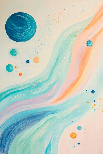 Abstract galaxy in soft colours by Poster Art Shop