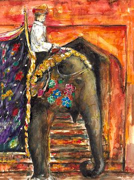 Indischer Elefant von Ineke de Rijk