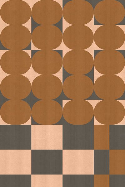 Retro 70er Kunst in Terrakotta, Rosa, Taupe, Weiß II von Dina Dankers
