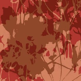 Romantische retro botanische kunst in warme kleuren van Abstract Minimalist Art