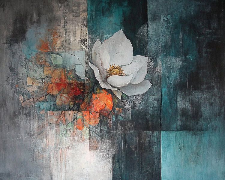 Witte Bloem | Bloemen van ARTEO Schilderijen