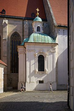 Oude stad van Bratislava met een zijaanzicht van de Sint-Martinuskathedraal