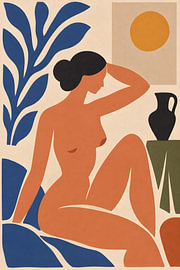 Matisse-Inspired Sunlit Muse – Abstract Female Form, Organic Curves & Botanical Shapes | Modern Wall Art by Timeless Artworks