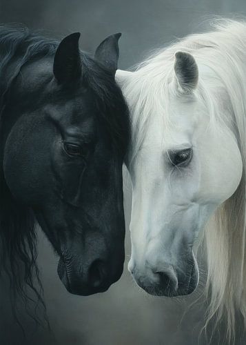 L'amour des chevaux : l'élégance en noir et blanc