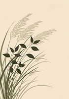 Sanfte Bewegung - Japandi Gras-Silhouette