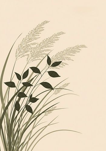 Soft Movement – Japandi Grass Silhouette