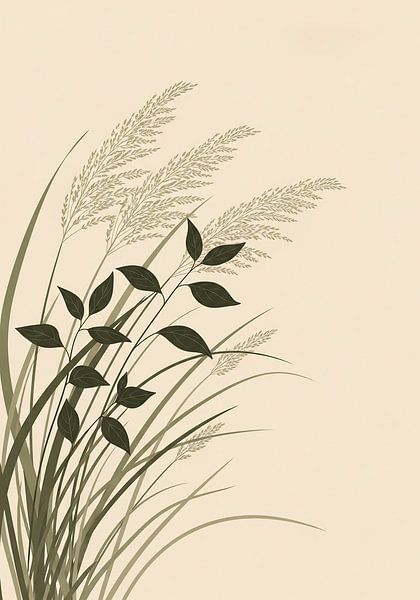 Soft Movement – Japandi Grass Silhouette by Media Jeka