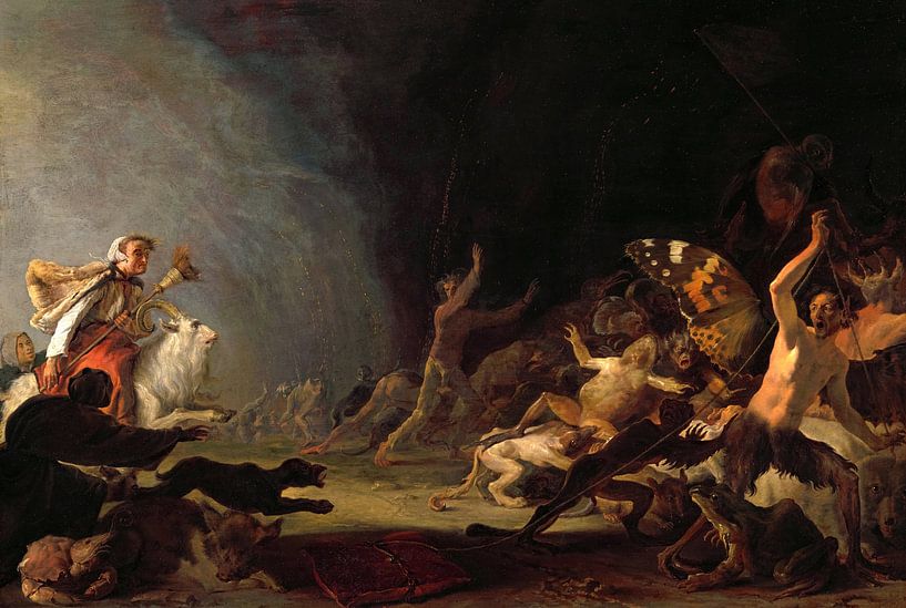 Cornelis Saftleven,Een heksensabbat, 1650 van finemasterpiece