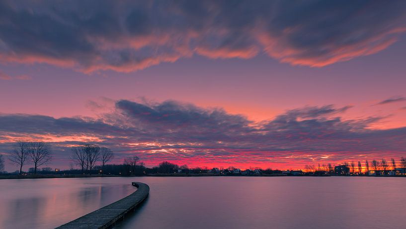 Lever du soleil Zilvermeer, Groningen, Pays-Bas par Henk Meijer Photography