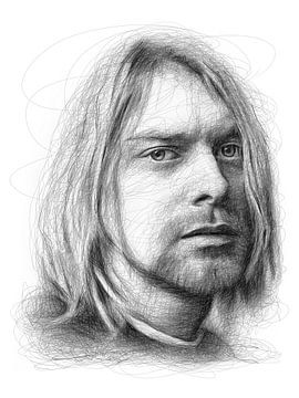 Grunge zanger Kurt Cobain van Denny Constantine