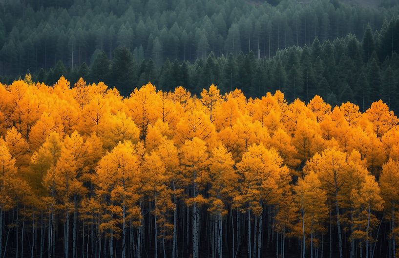Herfstbos in volle pracht van fernlichtsicht