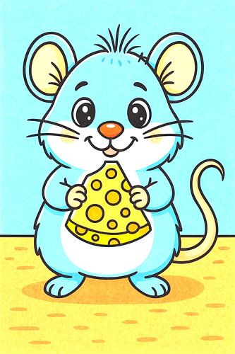 Happy mouse with cheese fun