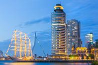 Kop van Zuid met B.A.P. Unión na zonsondergang van Prachtig Rotterdam thumbnail