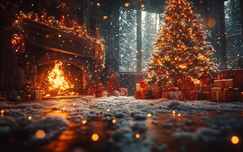 Gezellige kerst woonkamer van Lufy