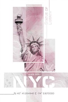 NYC Statue de la Liberté | Marbre rose sur Melanie Viola