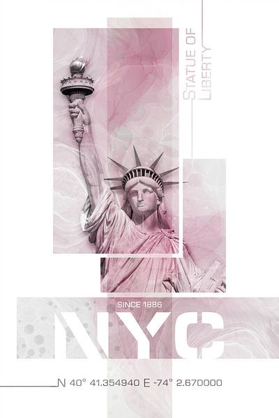 NYC Statue of Liberty | pink marble by Melanie Viola