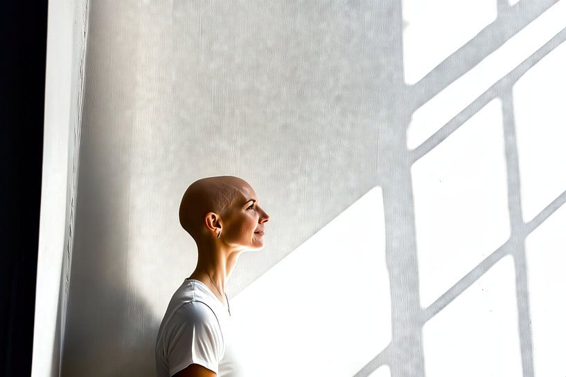 Powerful woman in the light of hope by Frank Heinz