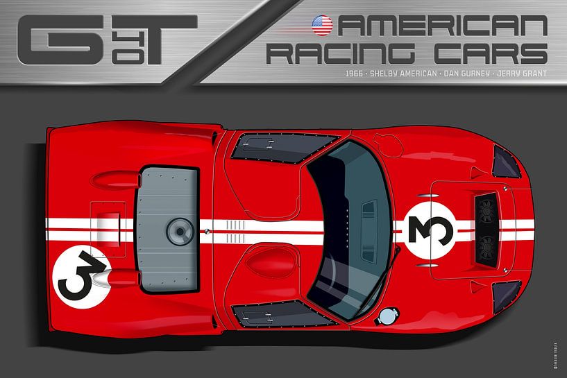 Ford GT40 No.3, Lm 1966 by Theodor Decker