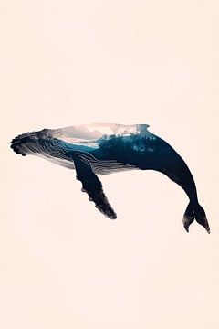 Wal im Ozean von Poster Art Shop