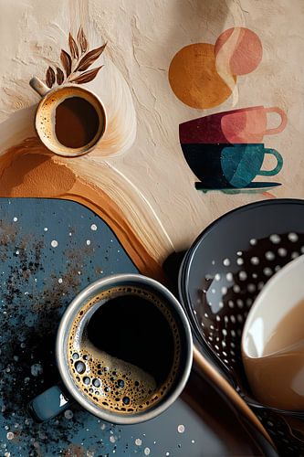 abstracte koffie kunst