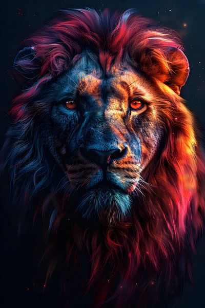 Peinture Lion | Peinture verre Lion par AiArtLand