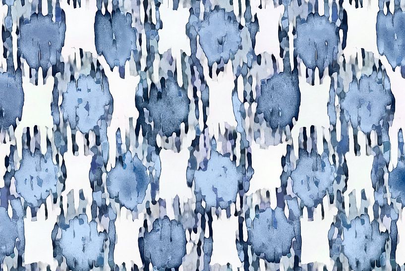 Abstracte Vormen Blauw van FRESH Fine Art