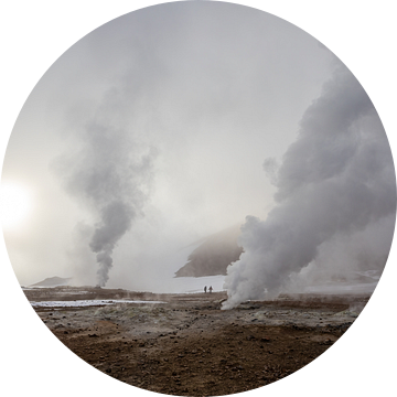 Geothermische activiteit in Námafjall / Hverir in IJsland van Albert Mendelewski