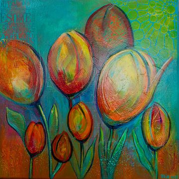 Tulipes d'Amsterdam 3 sur Schilderij van Mirjam