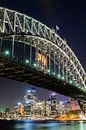 Sydney Harbour Bridge und Circular Quay bei Nacht von Ricardo Bouman Fotografie Miniaturansicht